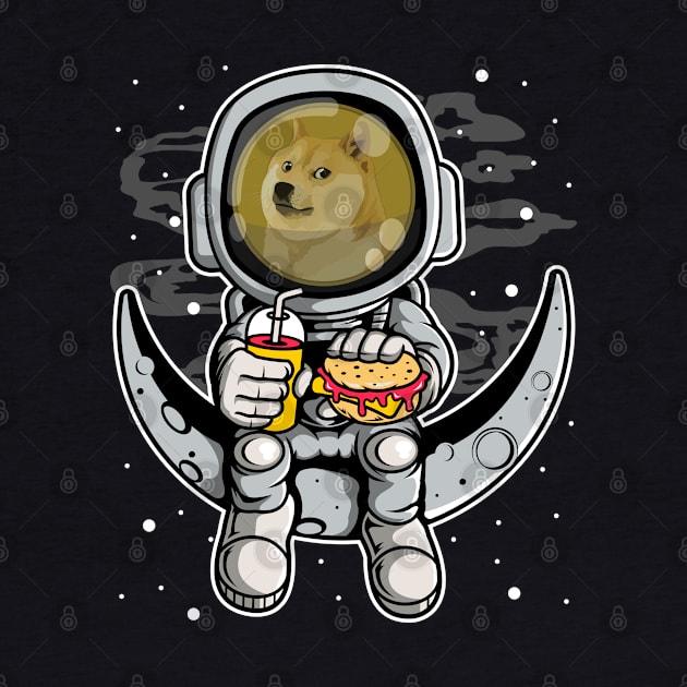 Astronaut Fastfood Dogecoin DOGE Coin To The Moon Crypto Token Cryptocurrency Wallet Birthday Gift For Men Women Kids by Thingking About